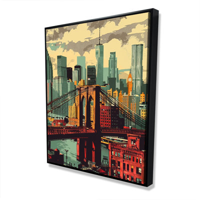 The Bridge - Orange Framed Canvas for Home Decor | Art