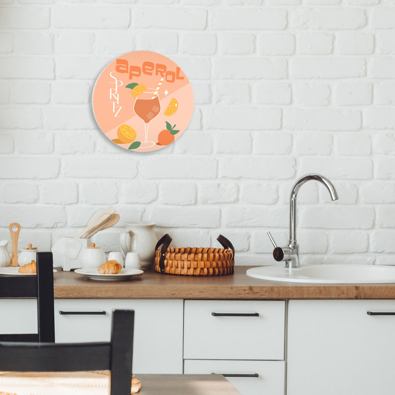 Plaque murale cocktail Aperol Spirz, design par Anna Quach