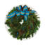 Christmas Wreath Tartan Vegan Leather Round Coasters-641020857