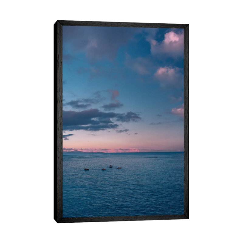 Amalfi Coast Sunset VI by Bethany Young - Print on Canvas, Black Framed, 66.04cm H x 45.72cm W x 3.81cm D