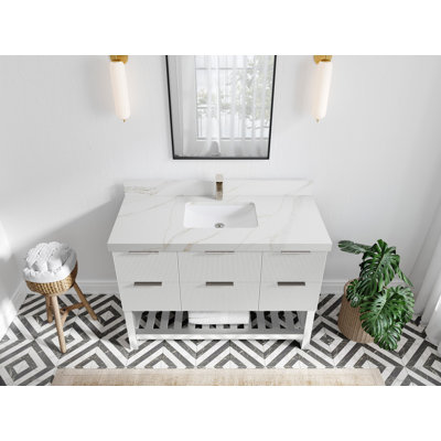 Ensemble de meuble-lavabo simple 48 po avec plateau Catalina