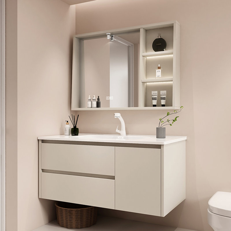 Armoire de salle de bain française de style crème