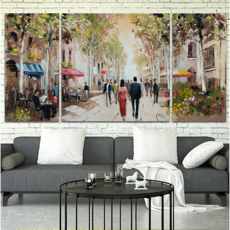 " Paris Teal III " Painting Print, 32" H x 64" W x 1.5" D