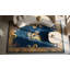 Blue Background Antique Art Deco Chinese Dragon Design Area Rug