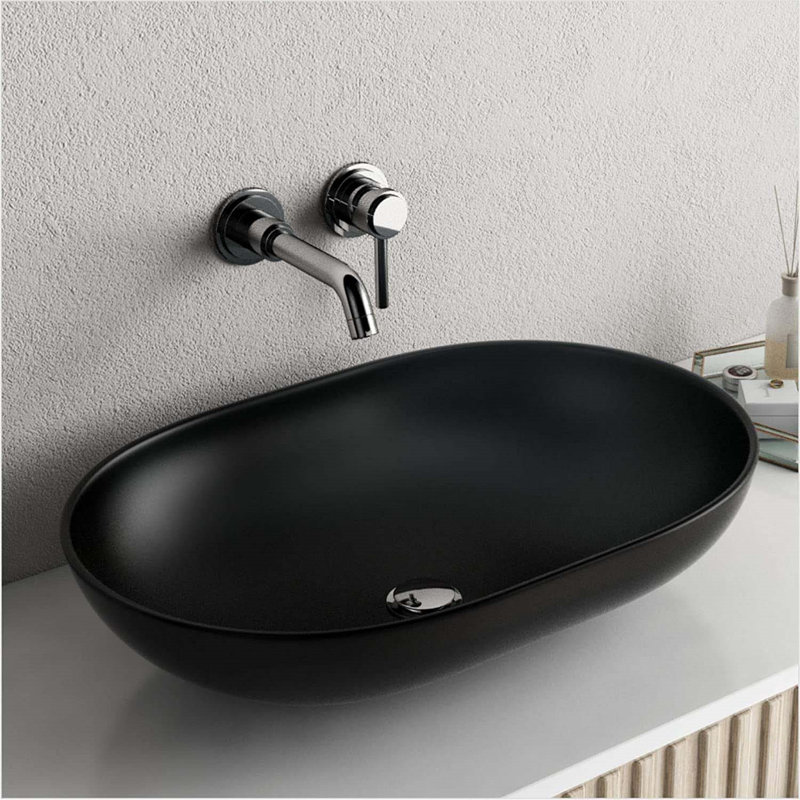 Lavabo vasque en verre vasque moderne en verre trempé, vasque en verre trempé noir, lavabos sur comptoir