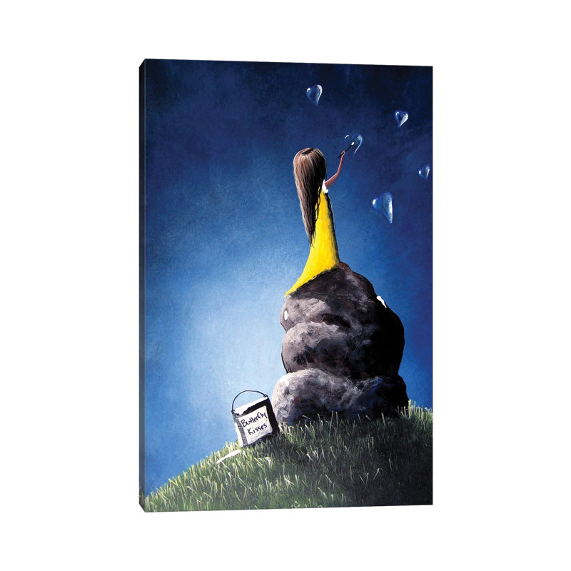 Butterfly Kisses for Life 1 Piece Wrapped Canvas Wall Art, 20.32 cm H x 30.48 cm W