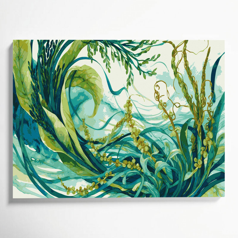 Légumes, haricots de mer, art mural sur toile verte, H 11 po x l 14 po