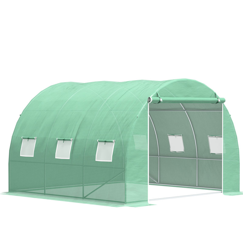 Walk-In Greenhouse 10'X10'x6.5', Steel, Cover, Zipper Door & Optimal Air Circulation Windows 10'X10'x6.5' Plant Shelter, Strong Steel Frame, Fresh