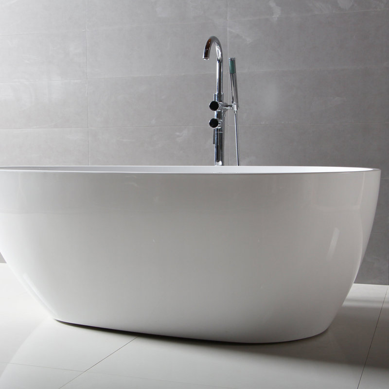 62'' x 28'' Freestanding Soaking Acrylic Bathtub, White