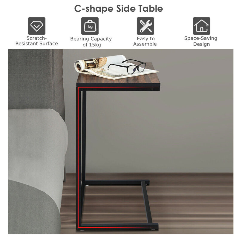 Pax Frame Rectangular Side Table, Brown