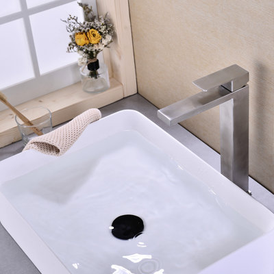 Stainless Steel Sink Faucet - Temperature Adjustable, Construction Bathroom Pop-Up Drain, Corrosion Finish