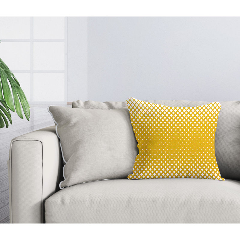 Housse et insert de coussin extérieur carré Wright, 15 po x 15 po, Moutarde, Carré