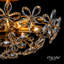 Plafonnier semi-encastré à fleur en cristal champagne moderne à intensité variable 17,7 po Kuol-1563184519