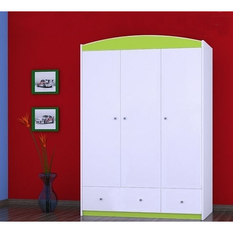 Ornelas 3 Door Wardrobe, Green