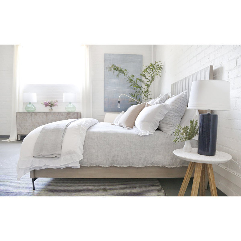 Couverture 100% coton Nantucket Matelasse, Simple, Gris