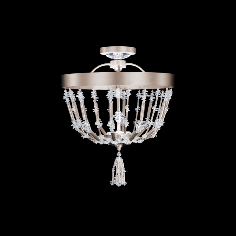 Bali LED Semi Flush Mount, Antique Silver