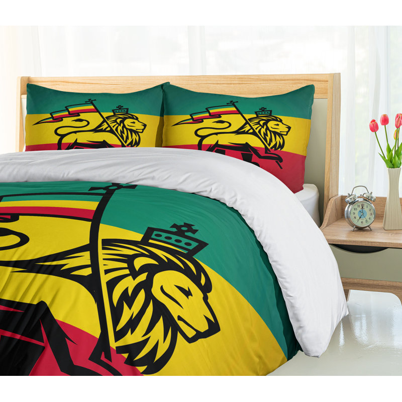 Rasta Modern & Contemporary Polyester Duvet Cover, Queen