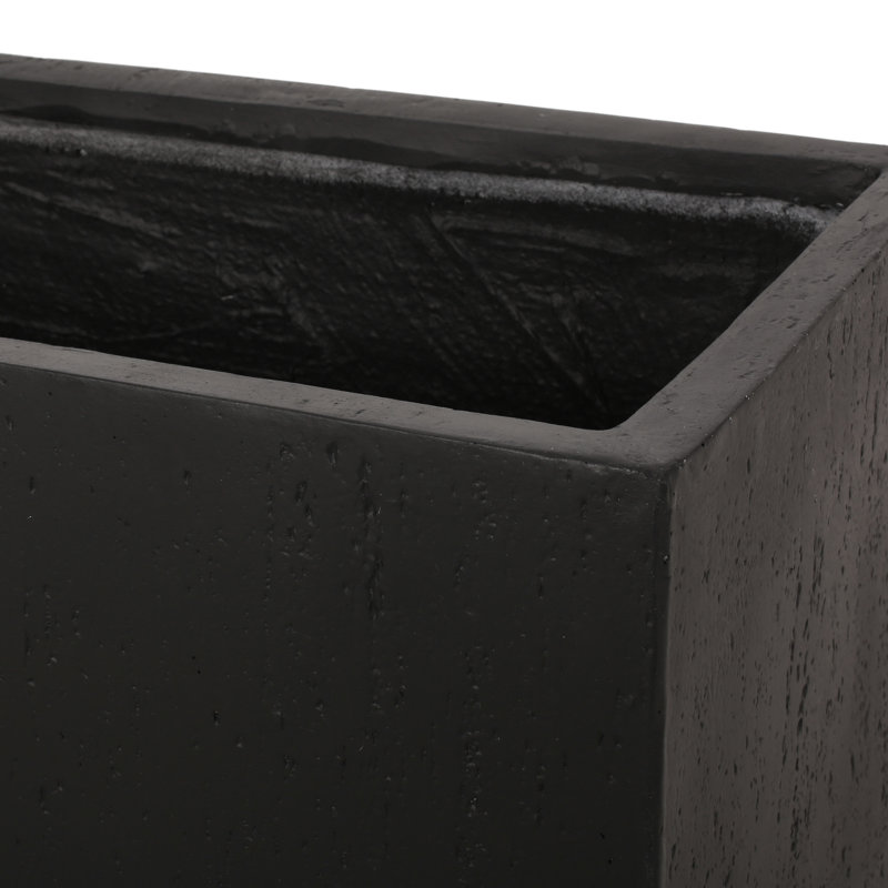 Ensemble de boîte à fleurs en béton Shiner, Noir, H 18 po x l 35,25 po x P 18 po, 2