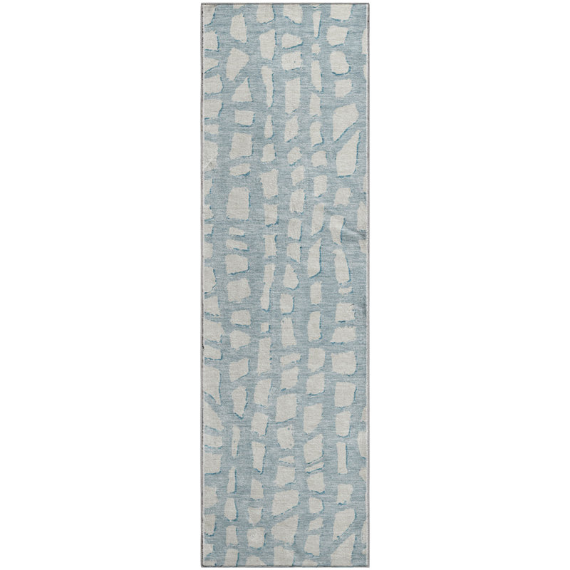 Premium Machine Washable Prisco Sky Rug, Runner 2'3" x 7'6"