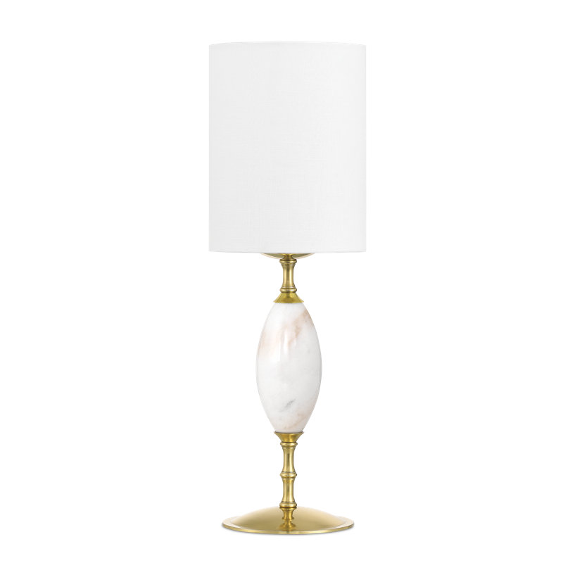 Marche Table Lamp, Brass/White