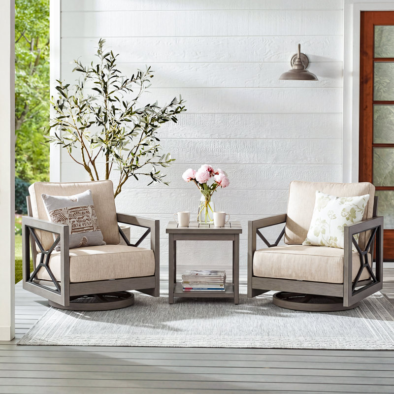 Ensemble de conversation pivotant en aluminium avec coussins Sunbrella® et table d'appoint Marindo