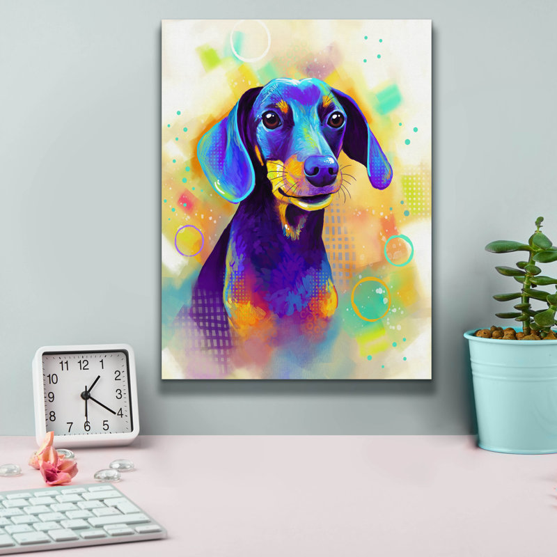 "Pop Art Dachshund 2" par Furbaby Affiliates, H 16 po x l 12 po x P 0,75 po