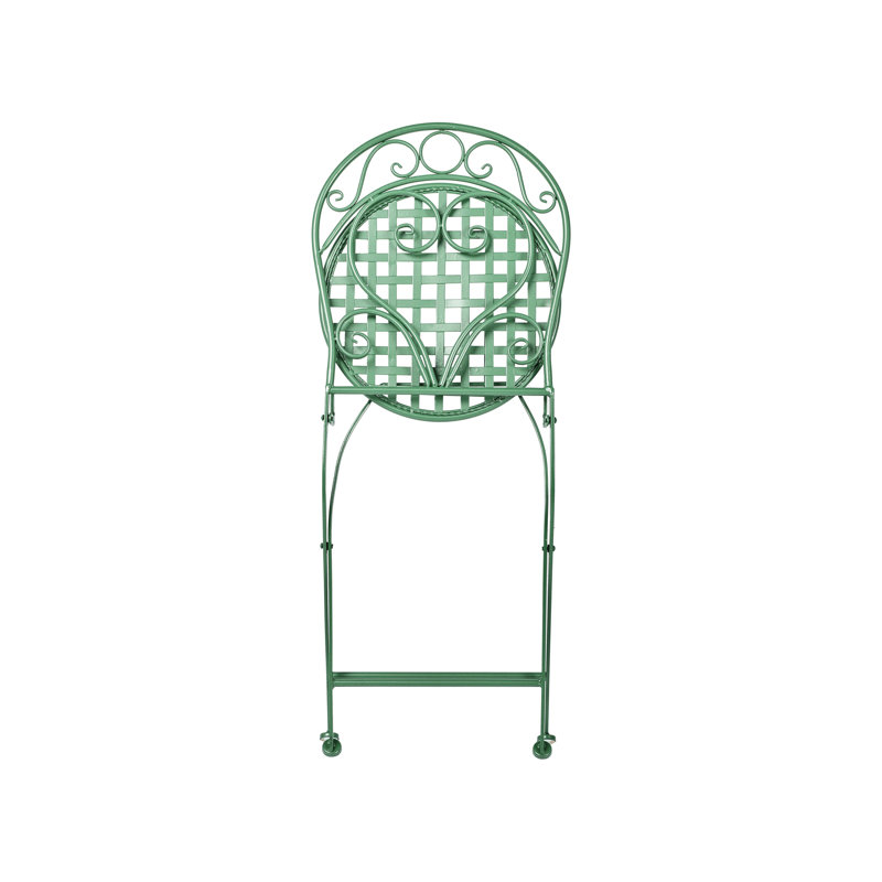 Bistro Set ALBINIA Metal Burgundy, Green