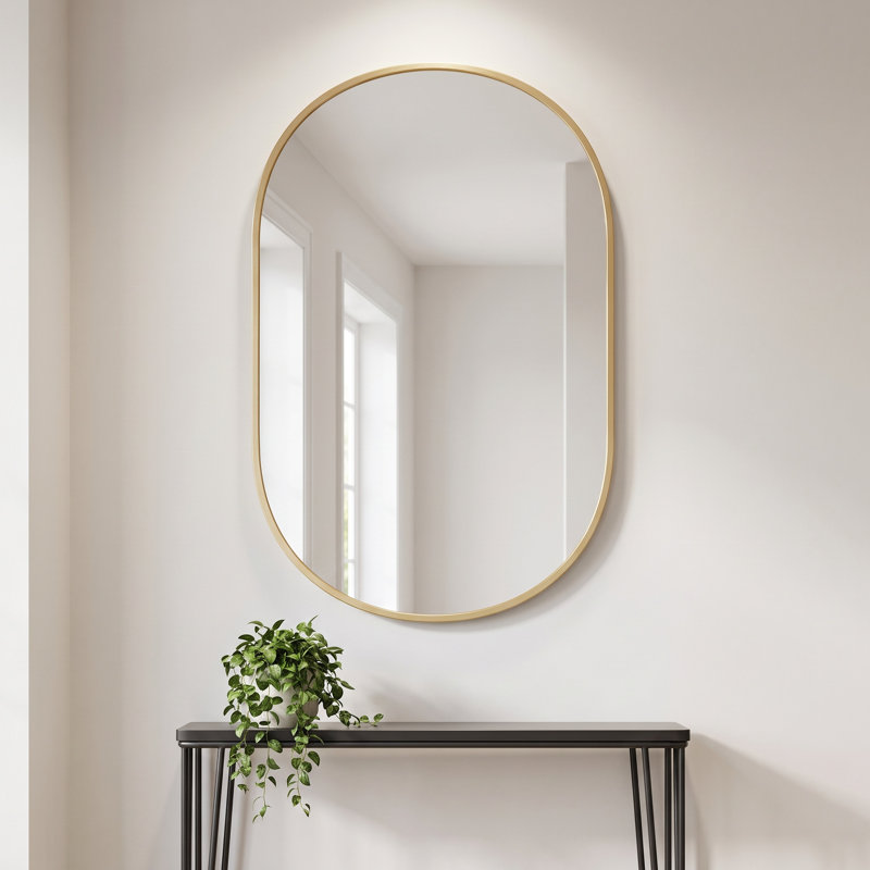 Aluminium Frame Arch Mirror, 24''*36'', Gold
