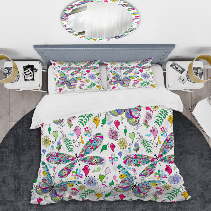 Cachemire floral multicolore - ensemble de housse de couette abstrait - microfibre de polyester