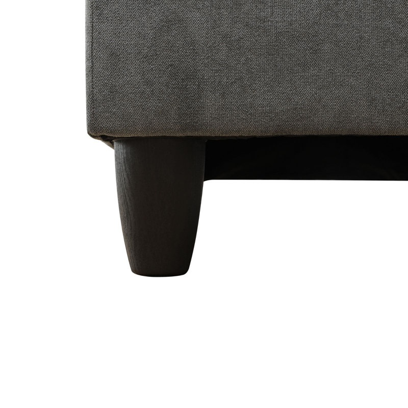 Upholstered L-Shaped Sectional Right Hand Facing, Dark Gray Linen Blend, Right Hand Facing