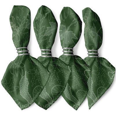 Ensemble de serviettes 4 pièces à motif de feuilles à pois Maxson