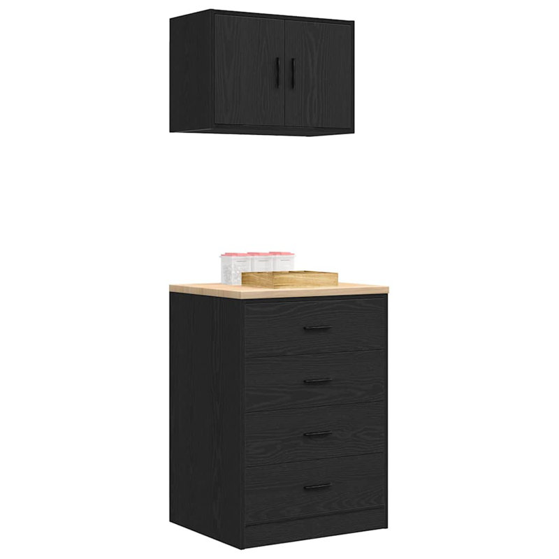 2 Piece Storage System, Black