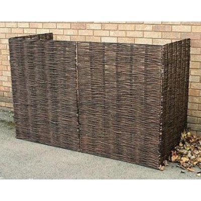 Panneau de clôture décoratif en bois pour poubelle
