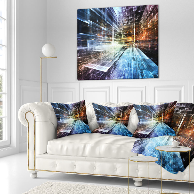 Future Industry - Abstract Printed Pillow