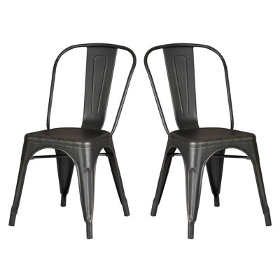 Ensemble de 4 chaises de salle à manger empilables en métal