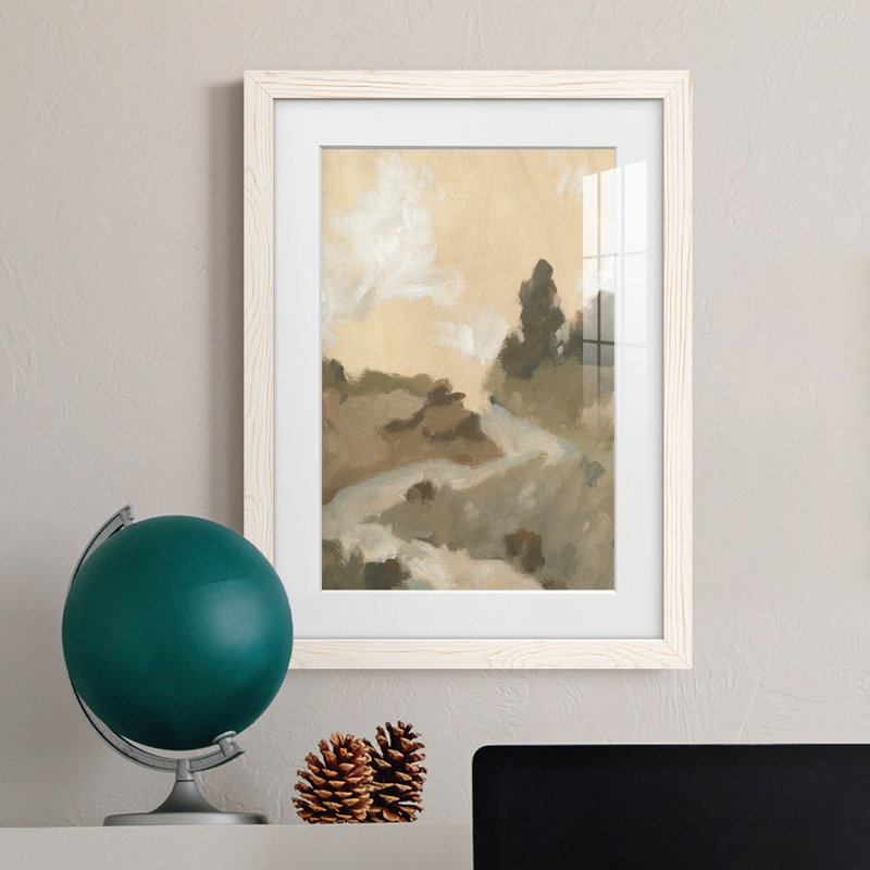 Hillside Walking Path I - peinture encadrée, Cadre blanc, H 37,5 po x l 27,5 po x P 1 po