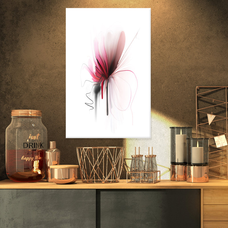 Fleur abstraite, impression digitale sur toile tendue, H 32 po x l 16 po