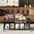 Rectangle Coffee Table With Glass Top & Storage Shelf-421036984