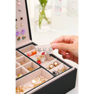 Acrylic Jewelry Box Organizer Earring Storage Case with 4 Vertical Drawer &  2 Jewelry Storage Drawer for Ring, Necklace & Bracelet (176 Grooves & 160  Holes) - …