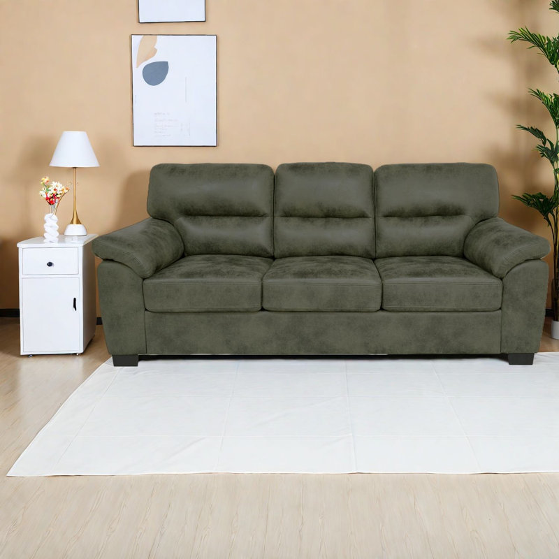 Canapé moderne en aluminium avec cadre 81 po, vert olive pour la maison