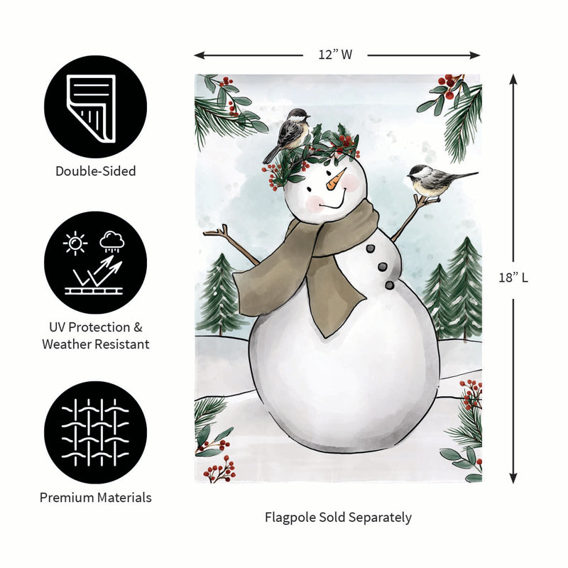 Drapeau de jardin bonhomme de neige