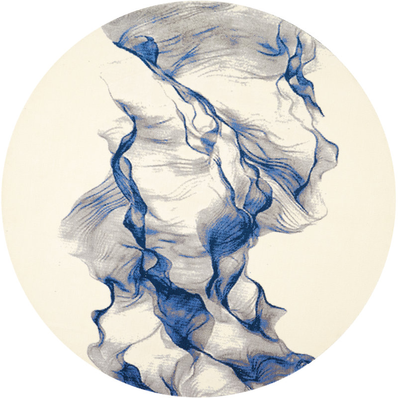 Fusaro Viscose Abstract Indoor Rug, Round 8'