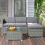 Ensemble de mobilier de patio - Ensemble modulaire, repose-pieds et table d'extérieur en rotin 3 pièces - Mobilier de terrasse, piscine, véranda ou arrière-cour de Lavish Home (gris)
