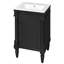 Meuble-lavabo de salle de bain moderne - noir, rétro, compact, assemblé, lavabo en céramique avec trou de déversement, armoire 18 po, design rétro noir, construction, rangement spacieux, pour les petites salles de bain-234598302