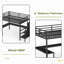 Lit double mezzanine double avec bureau en L et port USB