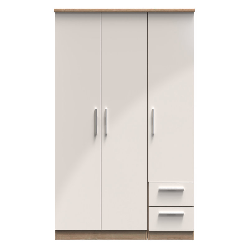 Borgeson Manufactured Wood Wardrobe, Kashmir Gloss/Bardolino Oak