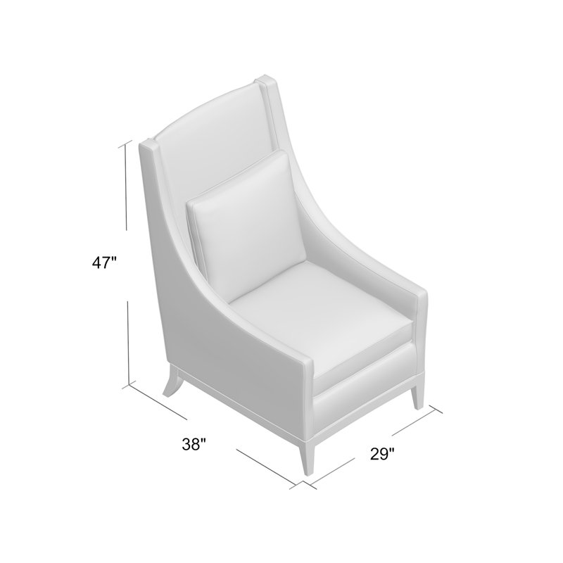 Eastside Wingback Chair, Platinum Finish, Rylee Dusk