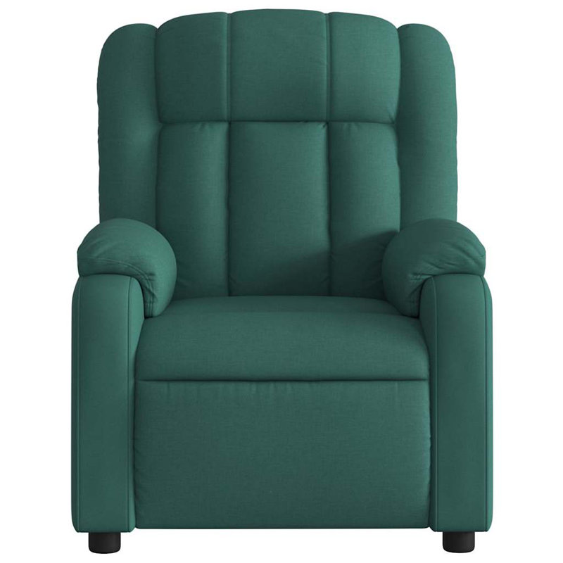 vidaXL Massage Recliner Chair, Adjustable, Dark Green Polyester, Manual