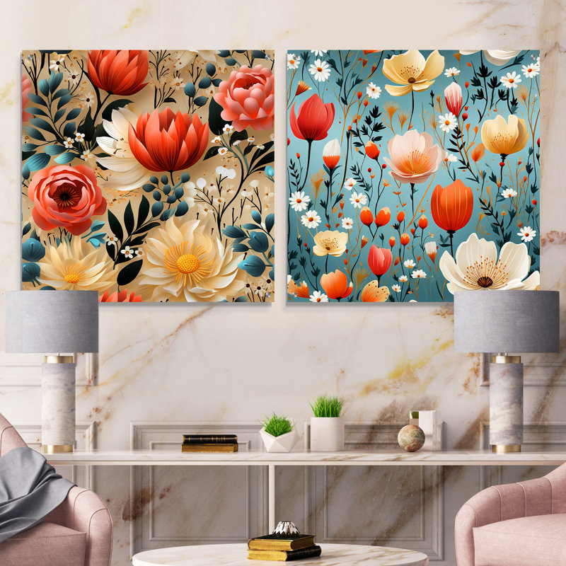 Dysart - Ensemble de 2 art mural en verre acrylique, H 36 po x l 73 po