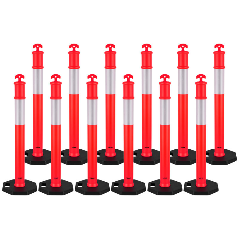 Traffic Delineator Posts 48 in Traffic Safety Cones Weighted Base